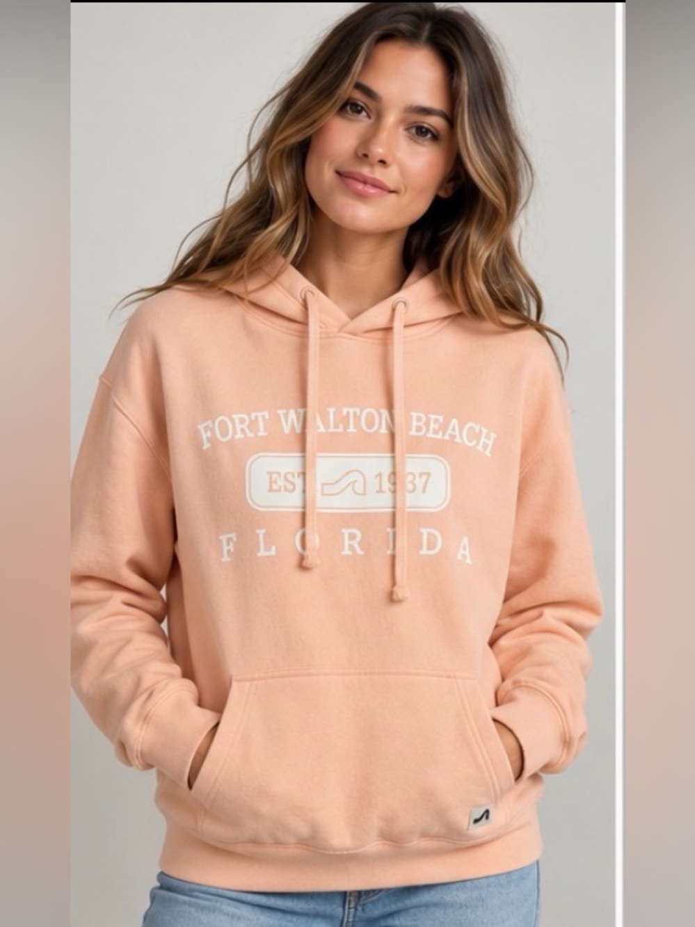 Peach Graphic Hoodie - Fort Walton Beach Florida